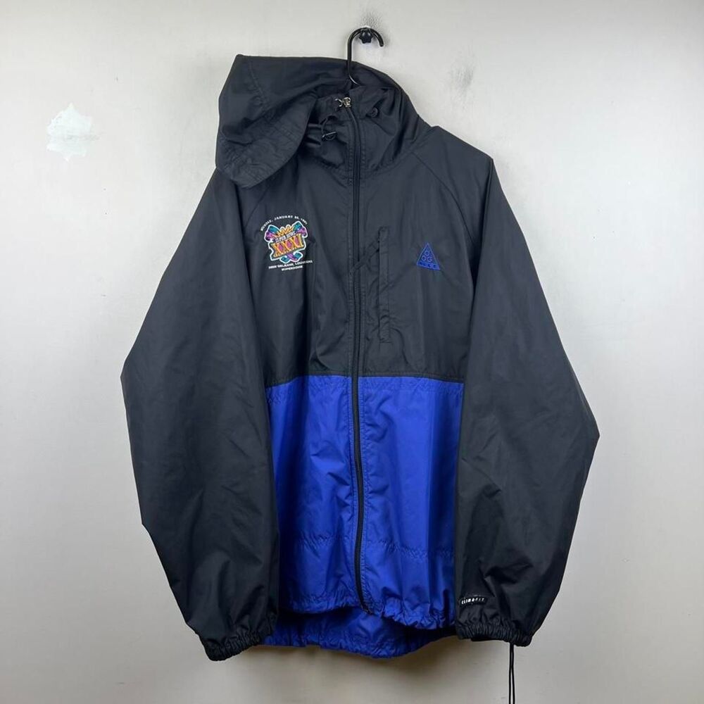 Nike ACG Super Bowl XXXI Black and Blue Windbreaker Jacket Size XL